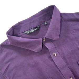 Travis Mathew Mens Purple Button Down Long Sleeve Casual Shirt 100% Cotton XXL